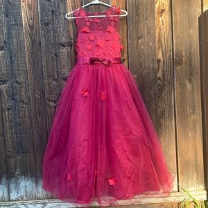 Flower girl dress, burgundy